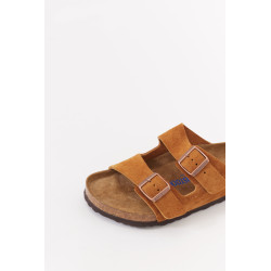 BIRKENSTOCK MINK ARIZONA NARROW SOFT FOOTBED SUEDE LEATHER SANDALS
